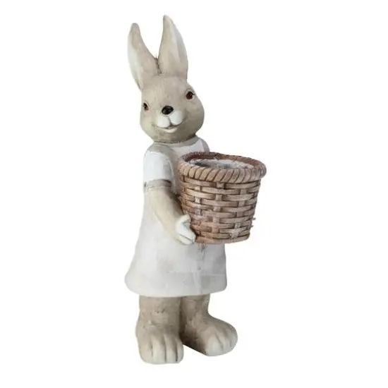 1.5ft. Neutral Tones Easter Girl Rabbit Indoor & Outdoor Garden Planter {1}