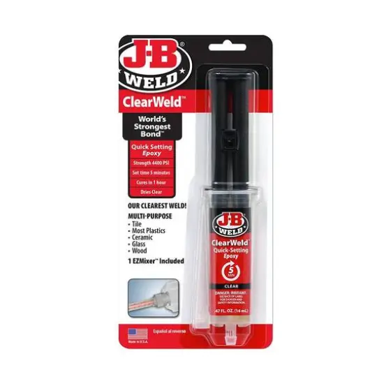 J-B Weld&reg; Clear-Weld&trade; Quick Setting Epoxy Syringe {1}