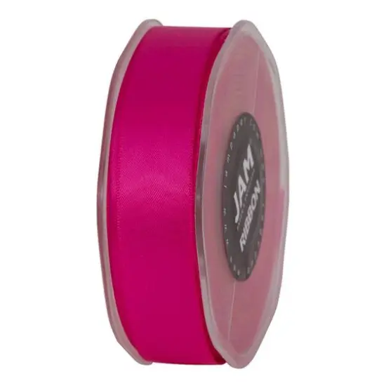 JAM Paper 7/8" x 25yd. Double Face Satin Ribbon Shocking Pink {7}