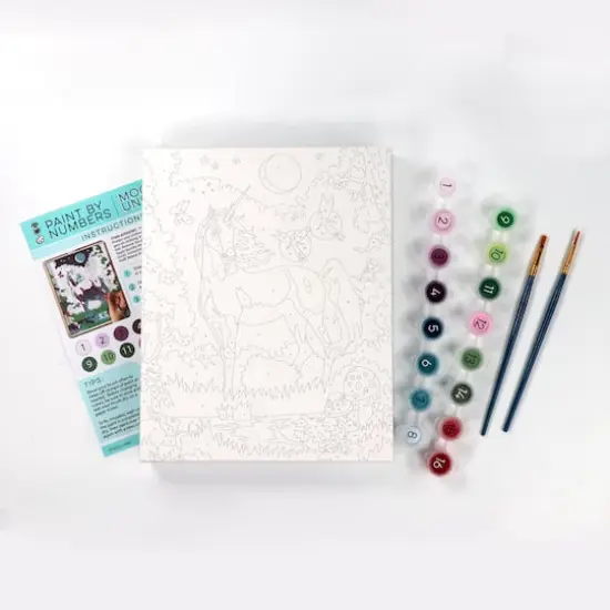 Paint by Numbers Moonlit Unicorn Craft Kit {7}