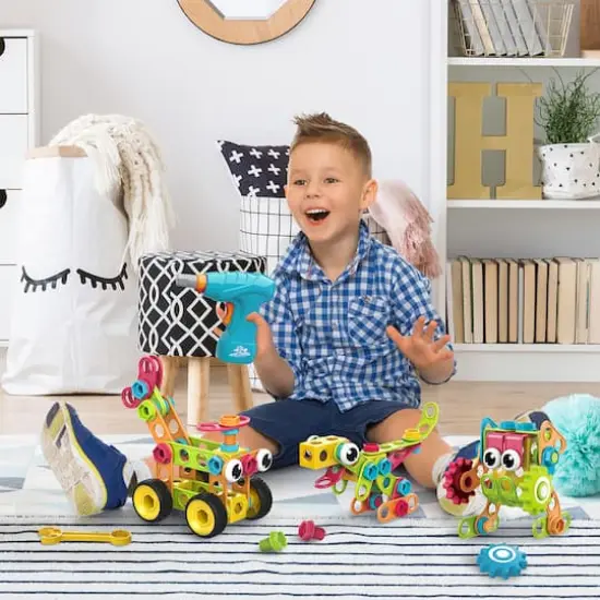 PicassoTiles&reg; 250 Piece Engineering Construction Building Set {5}