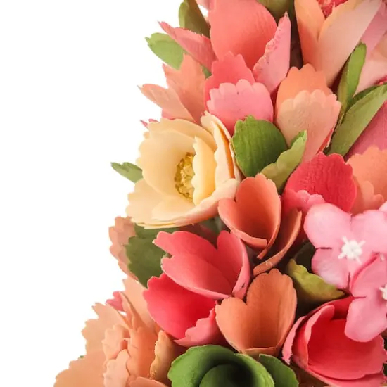 19" Pastel Colors Spring Floral Cone Tree {4}