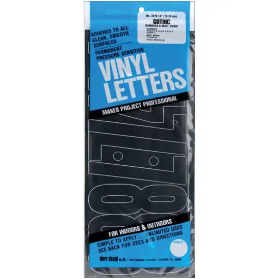 Graphic Products 6" Permanent Adhesive Vinyl Numbers Black {2}