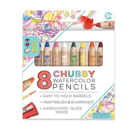 Bright Stripes 8 Chubby Watercolor Pencils {1}