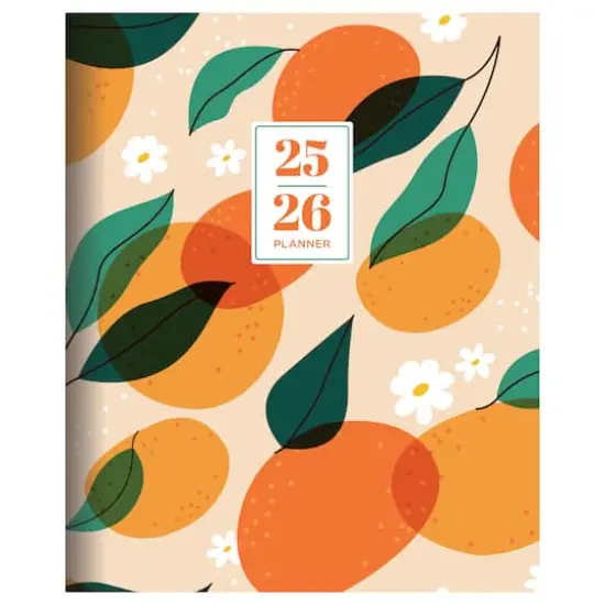 TF Publishing 2025-2026 Oranges & Peaches Large Monthly Planner {1}