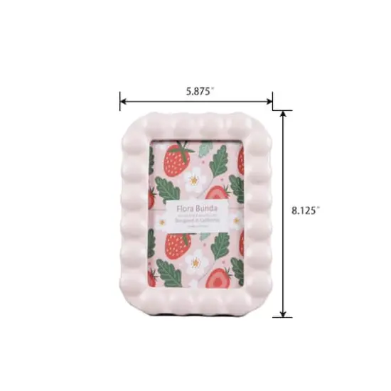 Flora Bunda&reg; 4" x 6" Pink Infinity Dots Ceramic Frame {4}