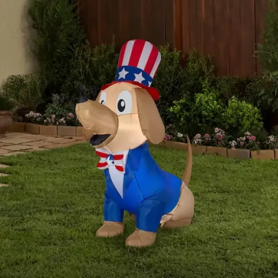 5ft. Airblown&reg; Inflatable Fourth of July Patriotic Pooch {3}