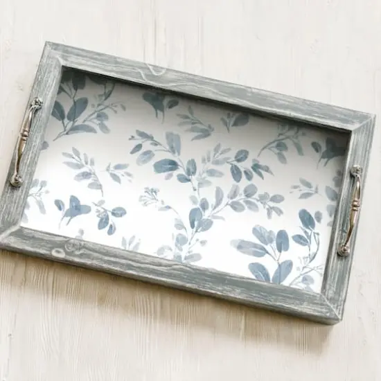 RoomMates Blue Dancing Leaves Peel & Stick Wallpaper {3}