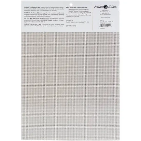 Mill Hill&reg; White Perforated 18 Count 9" x 12" Paper, 2ct. {4}