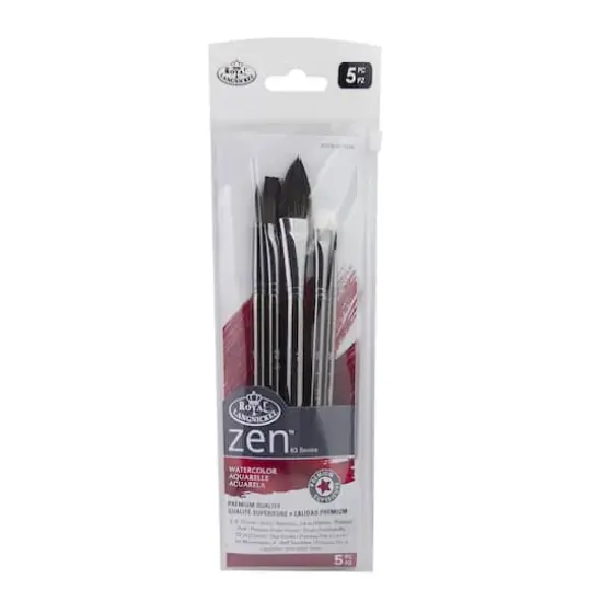 Zen&trade; Series 83 Watercolor 5 Piece Pointed Oval Brush Set {4}
