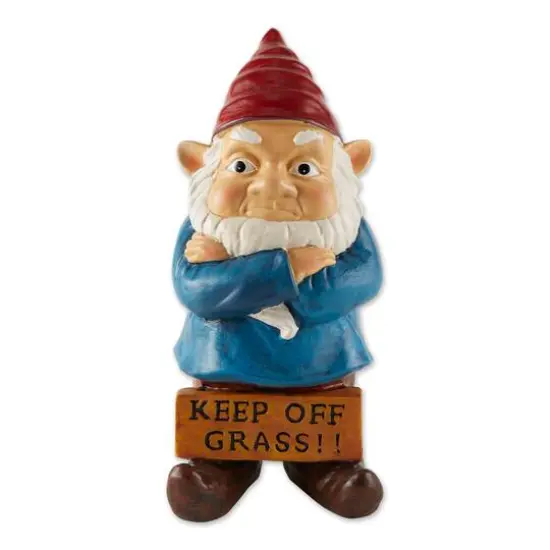 Keep Off Grass Grumpy Gnome 4.5" x 4.25" x 10" {4}