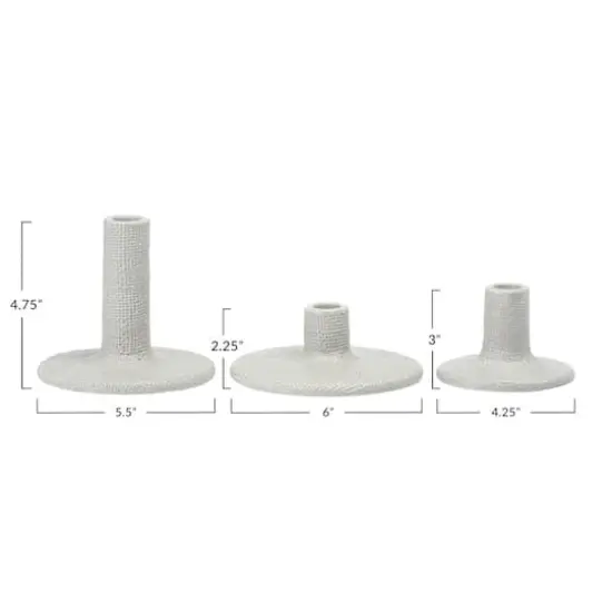 Hello Honey&reg; Stoneware Taper Candle Holders Set, 3ct. {6}
