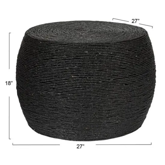 Hello Honey&reg; Corn Rope Round Accent Table Black {6}