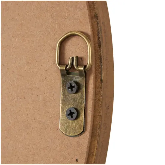 47" Gold Wooden Wavy-Shaped Wall Mirror with Ribbed Frame {7}