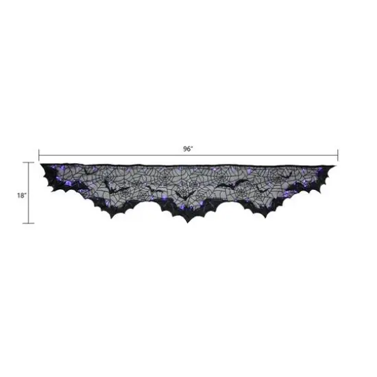 96" Black Bat LED Lighted Mantel Scarf by Ashland&reg; {4}