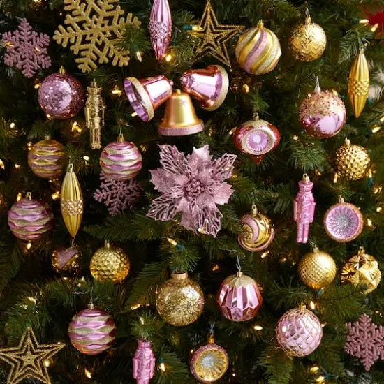 70ct. Holiday Deluxe Shatterproof Christmas Tree Ornament Box Set {6}