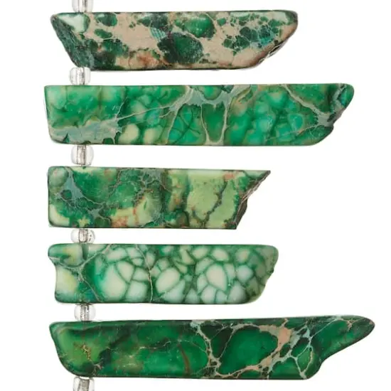 Green Dyed Imperial Jasper Stick Beads by Bead Landing&trade; {1}
