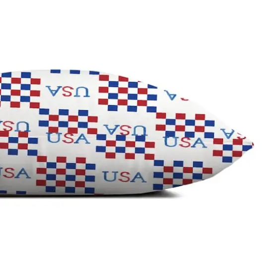 20" x 14" USA Check Pattern Indoor Outdoor Pillow {5}