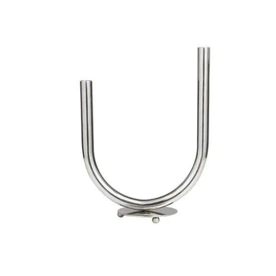 14" Silver Stainless Steel Abstract U-Shaped Candelabra {6}