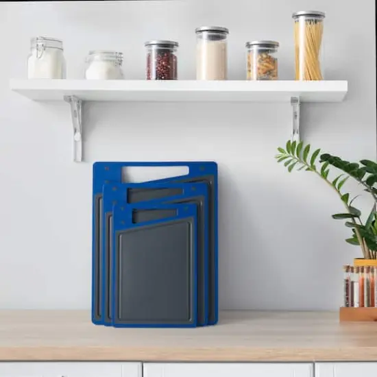 JoyJolt&reg; Cutting Board Set Gray and Blue {8}