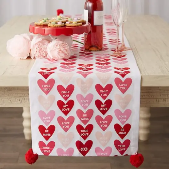 DII&reg; 72" Conversation Hearts Print Table Runner {11}