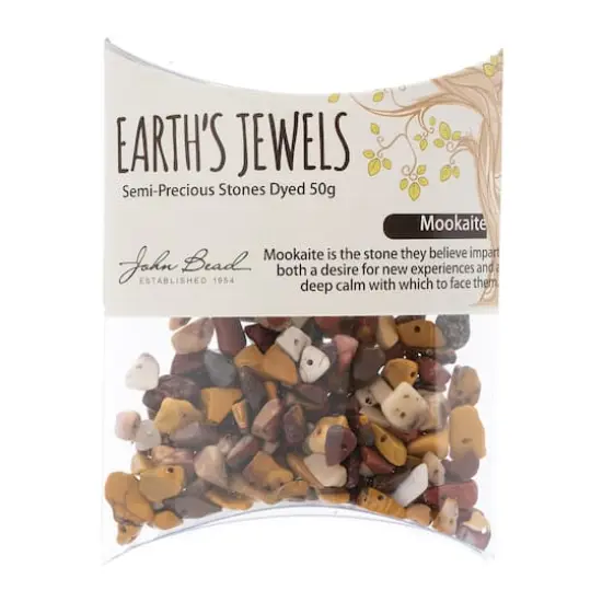 John Bead Earth's Jewels Natural Stone Bead Assortment, 100g Mookaite {3}