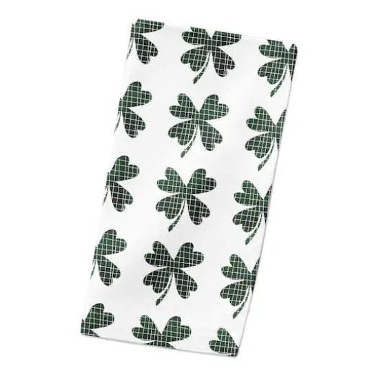 Plaid Green Shamrock Pattern 10" x 10" Cotton Twill Napkin {3}