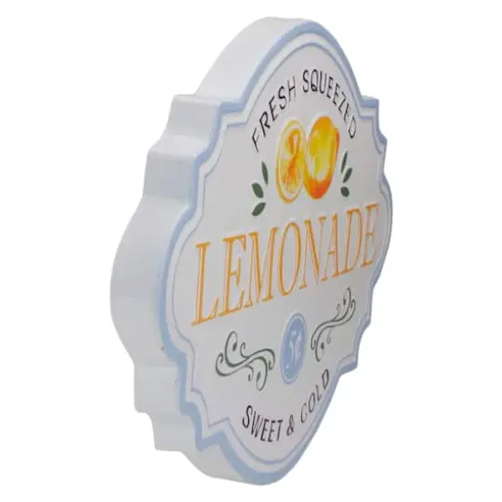 15.25" Yellow & Blue Metal Fresh Squeezed Lemonade Sign Spring Wall D&eacute;cor {4}