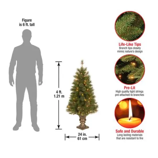 4ft. Prelit Atlanta Spruce Artificial Christmas Tree, Clear Lights {5}