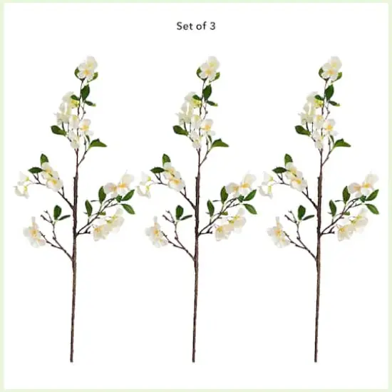 38" White Blossom Flower Stems, 3ct. {4}