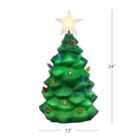24" Outdoor Lit Blow Mold Tree {4}