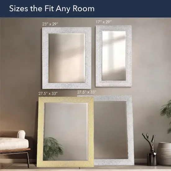 Head West White & Gold Framed Bevel Vanity Accent Mirror - 33" x 27" {4}