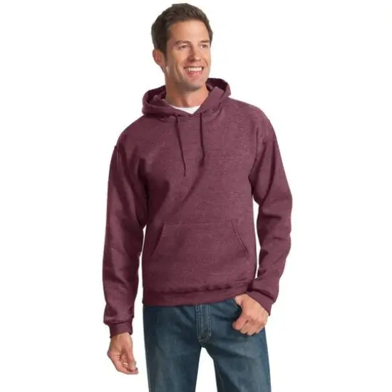 JERZEES&reg; NuBlend Pullover Hooded Heathered Sweatshirt Vintage Heather Maroon {4}