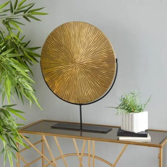 CosmoLiving by Cosmopolitan Gold Metal Contemporary Sculpture, 23" x 18" x 4" {8}