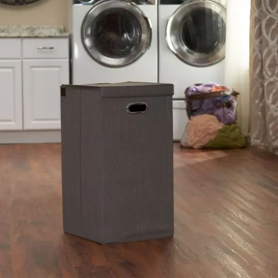 Household Essentials 26" Laundry Hamper with Lid Cobblestone {3}