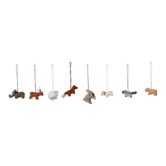 Hello Honey&reg; 8 Pack 2" Animal Wool Felt Ornaments {4}