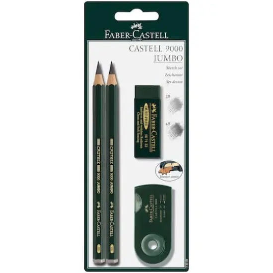 Faber-Castell 9000 Jumbo Graphite Pencil Sketch Set {1}