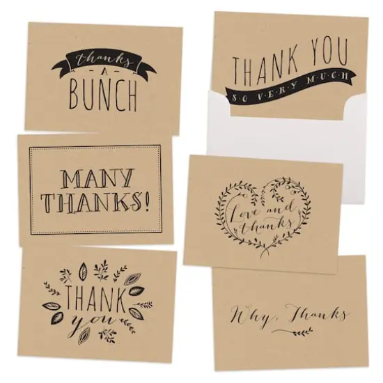 JAM Paper Rustic Blank Thank You Cards Set, 36ct. {1}