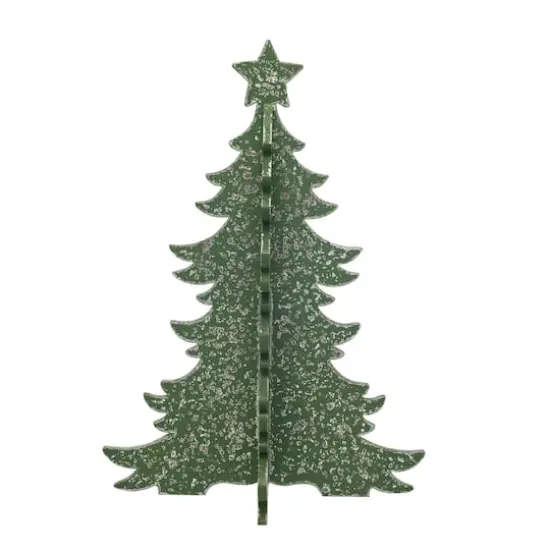 Hello Honey&reg; 18.75" Distressed Green Interlocking Christmas Tree with Star {1}