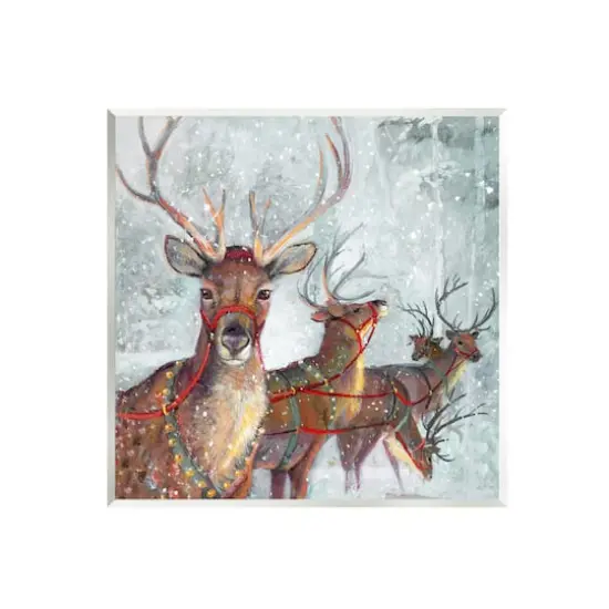 Stupell Industries Winter Reindeer Holiday Landscape Wall Art {1}