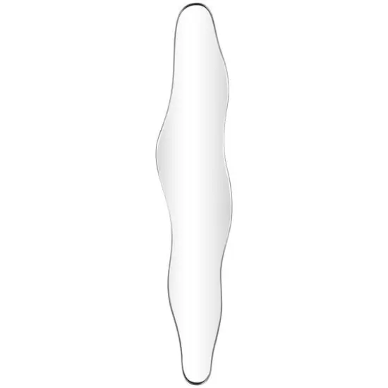 59" Black Metal Framed Abstract Wavy Wall Mirror {1}