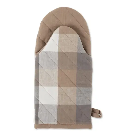 DII&reg; Tri Color Check Oven Mitts, 2ct. Stone {4}