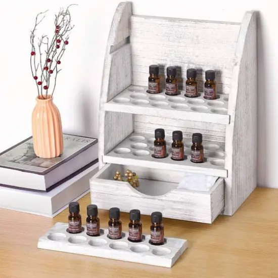 NEX&trade; 15" Essential Oils 45-Slot Storage Rack Gray {7}