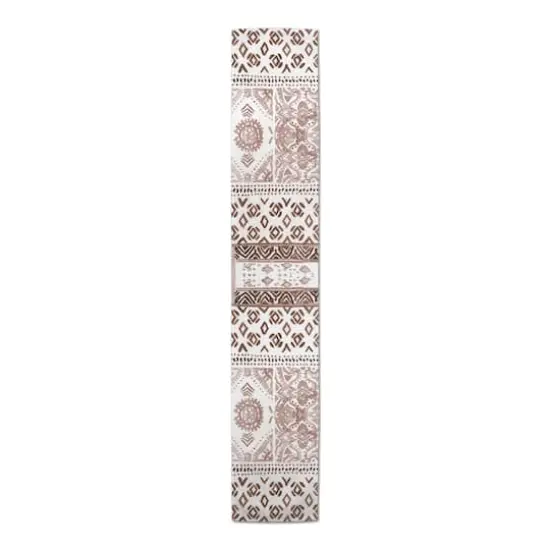 90" Deep Red Pattern Poly Twill Table Runner {4}