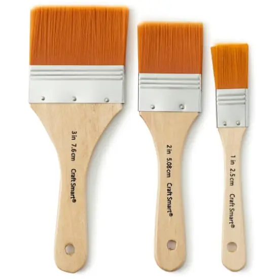 Gold Taklon Large Area Flat Brush Pack by Craft Smart&reg;  {1}