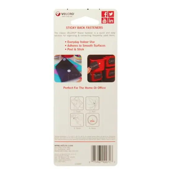 VELCRO&reg; Brand Sticky Back Coins & Squares Value Pack {5}
