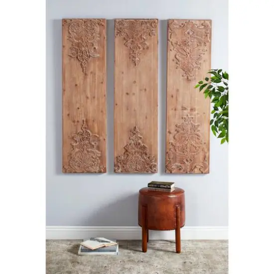 55" Brown Wood Rustic Wall Decor, 3ct. {9}