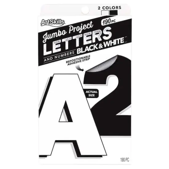 ArtSkills&reg; 4" Black & White 190 Piece Paper Poster Letter Set {1}