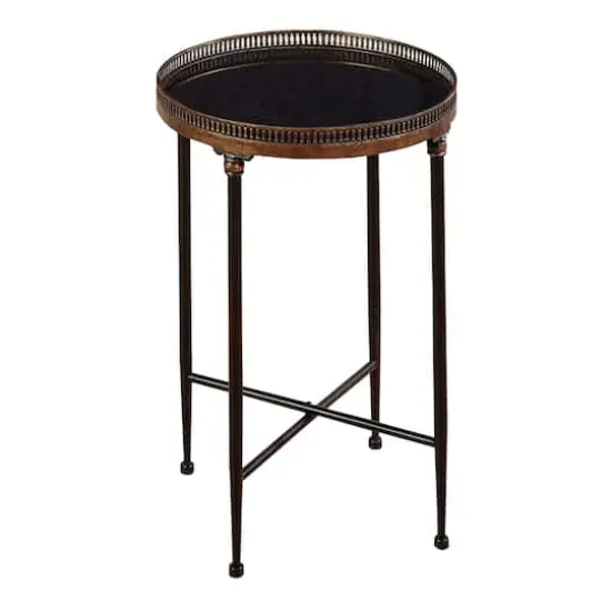 2ft. Black Iron Traditional Accent Table {1}