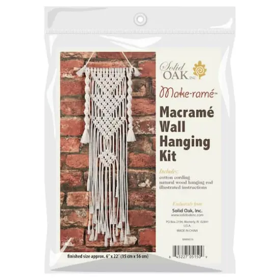 Solid Oak Make-Rame&trade; Triangle Macram&eacute; Mini Wall Hanging Kit {1}